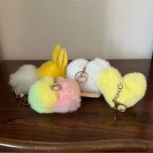 Fluffy kawaii furball keychains bundle